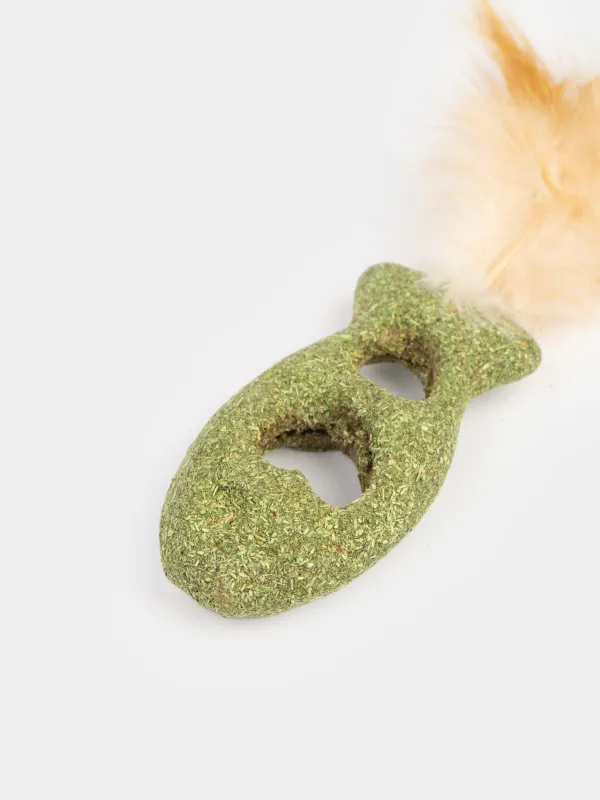 Игрушка для кошек, 15/7х4 см, кошачья мята/перо, Рыбка, Pet, image-2