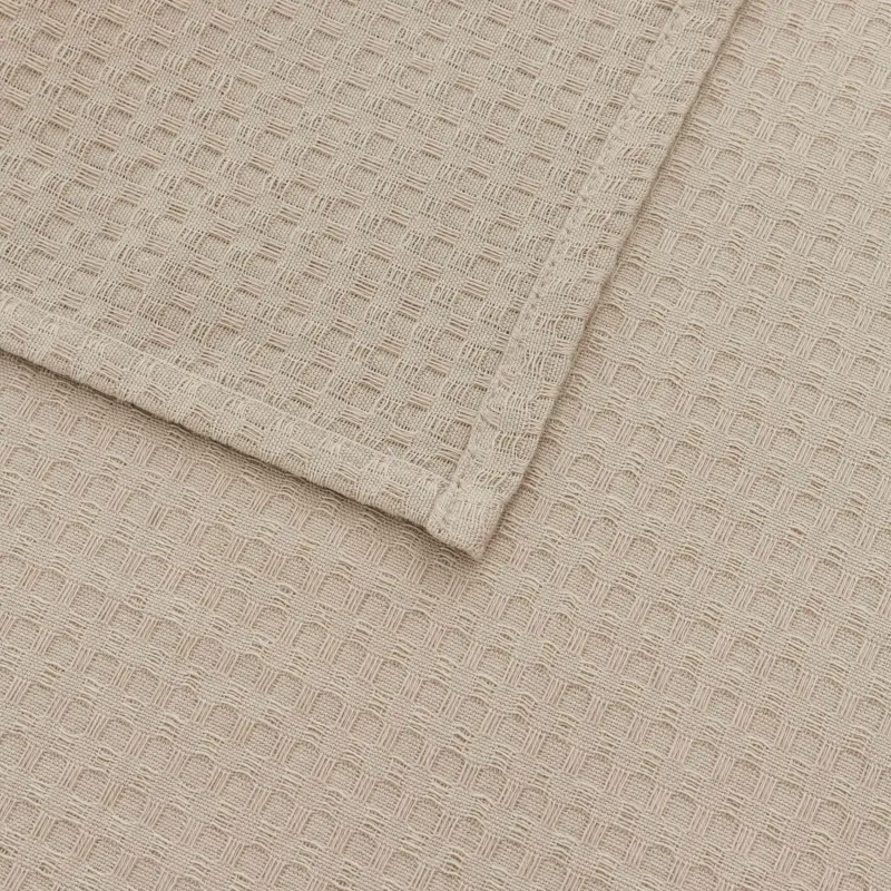 Ас үй сүлгісі, 40х60 см, 2 дана, шілтермен, мақта, сарғылт-қоңыр, Waffle, image-6