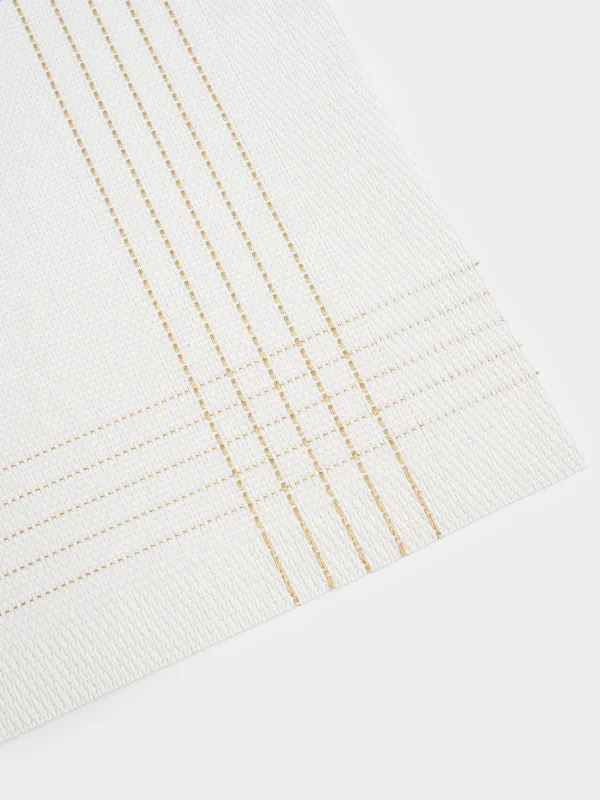 Аспаптарға арналған майлық, 30х45 см, ПВХ/полиэстер, тікбұрышты, ақ, Алтын сызықтар, Solid, image-2