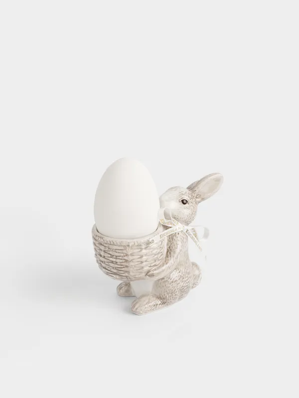 Подставка для яйца, 10 см, керамика D, коричневая, Кролик, Easter lace, image-4