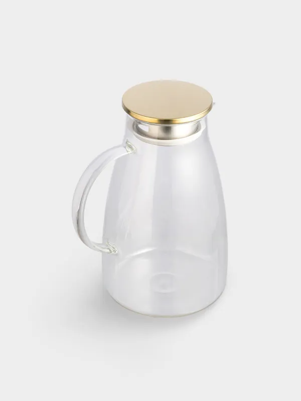 Кувшин, 2 л, с крышкой-фильтром, стекло Б/сталь, золотистый, Classic gold, image-3