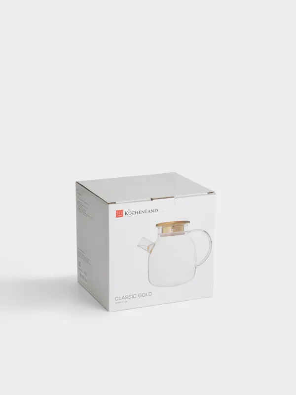 Чайник заварочный, 1,2 л, стекло Б/сталь, золотистый, Classic gold, image-5