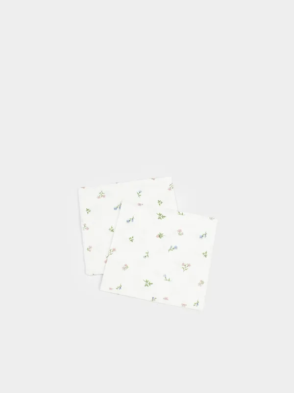 Қағаз майлықтар, 21х21 см, 20 дана, төртбұрышты, ақ, нәзік гүлдер, El floria, image-3