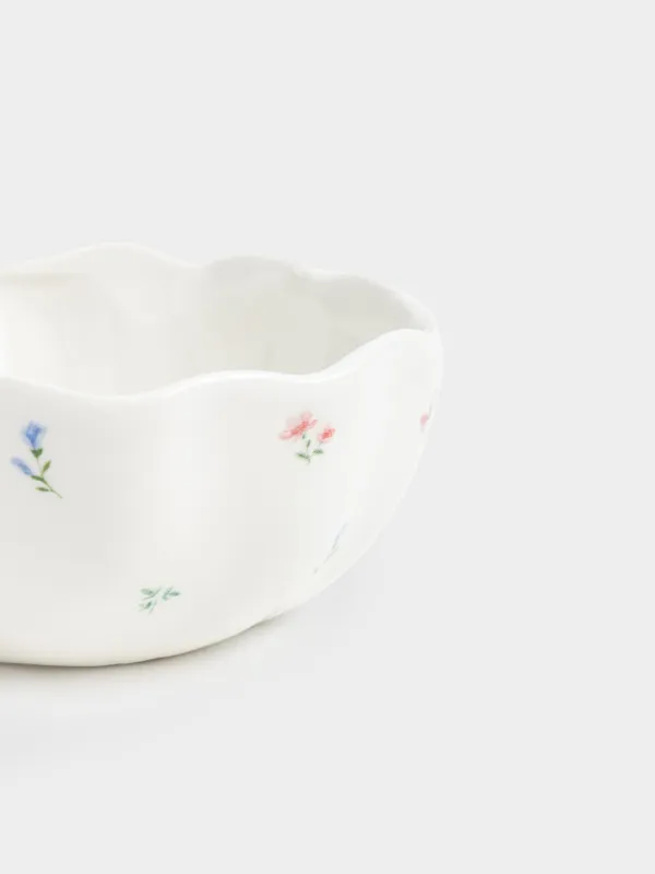 Кесе, 13х5 см, 250 мл, керамика, сүт түстес, Нәзік гүлдер, El flora, image-2