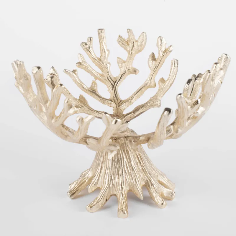 Ваза для фруктов, 20х17 см, на ножке, стекло/металл, золотистая, Кракелюр, Fantastic gold, image-6