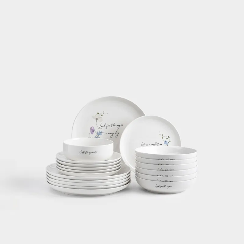 Сервиз обеденный, 6 перс, 19 пр, фарфор N, белый, Полевые цветы, Cowslip