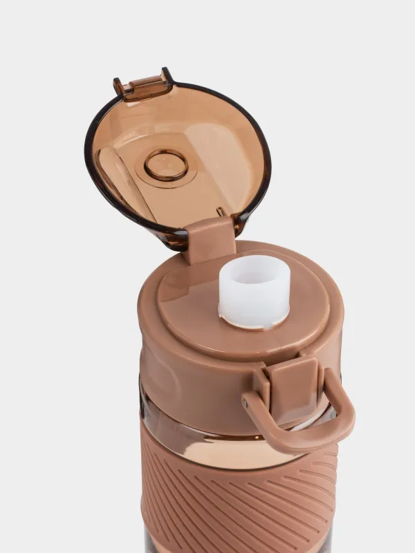 Суға арналған бөтелке, 600 мл, пластик/силикон, қоңыр, Sport, image-4