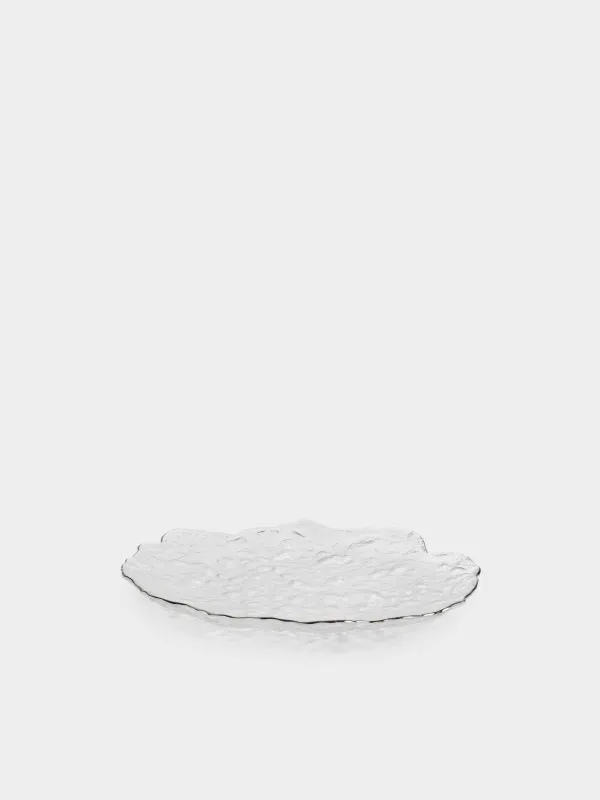 Ыдыс, 30 см, шыны, күміс жиектері бар, Nautilus silver, image-2