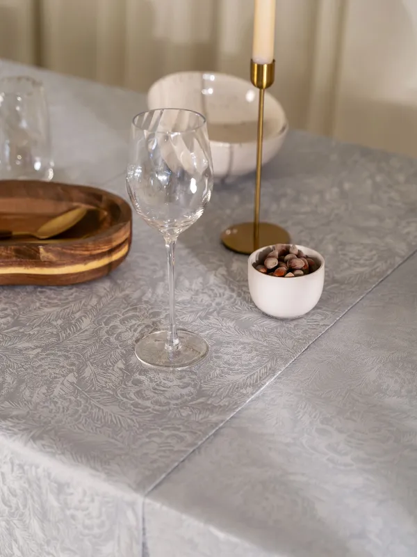 Дорожка настольная, 40х160 см, жаккард, полиэстер, серая, Шишки, Spruce cones, image-4