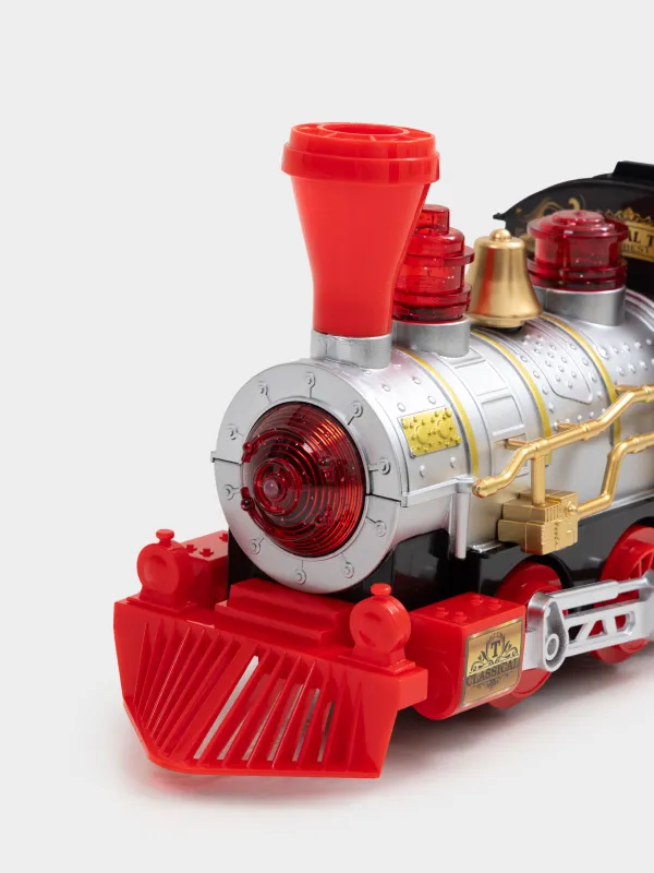 Ойыншық, 28х16 см, музыкалық, жарықтандырылған, пластик, күміс және қара, Пойыз, Game rail, image-3