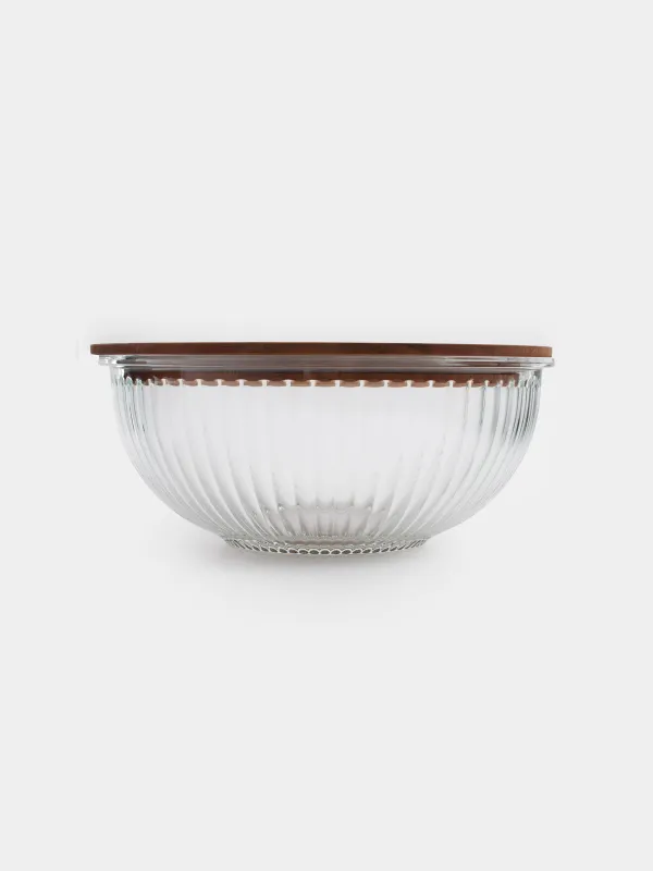 Тостаған, 2 л, қақпағы бар, шыны Р/ағаш, Ravi wood, image-4