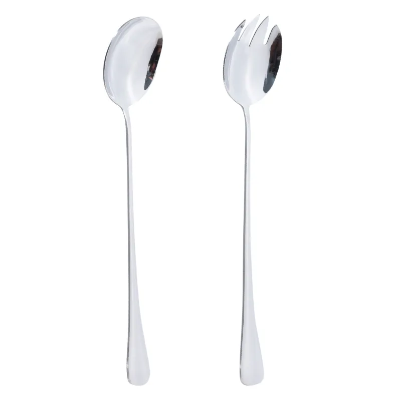 Салат ыдысы, 23 см, 2,7 л, 3 зат, қасық/шанышқымен, шыны Б/болат, Clear, image-2