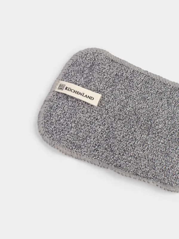 Ыдыс жууға арналған шүберек, 15x10 см, 3 дана, табиғи талшық, қою сұр, Clean, image-3