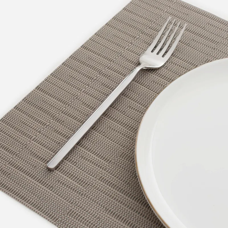 Салфетка под приборы, 30х45 см, ПВХ/полиэстер, прямоугольная, коричневая, Штрихи, Solid, image-5