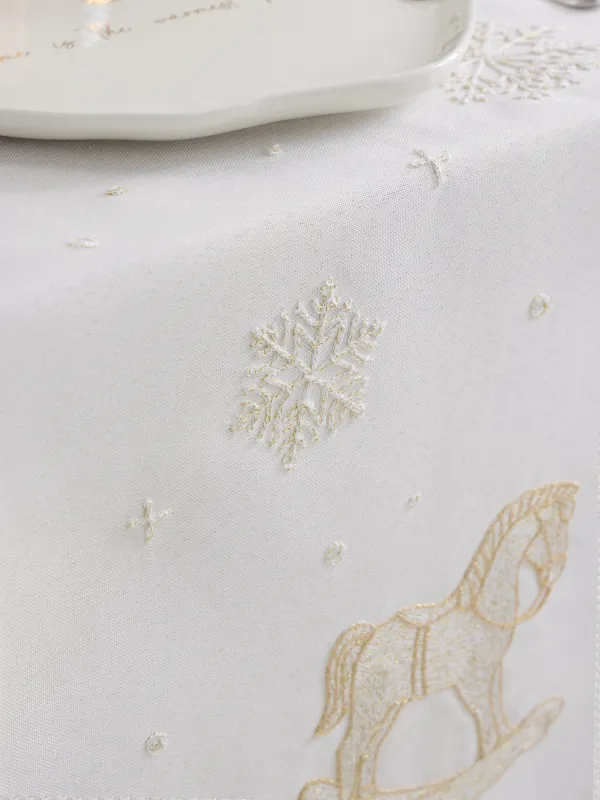 Үстел төсеніші, 40х160 см, полиэстер, сүт түстес, Жылқы, Snow horse, image-4