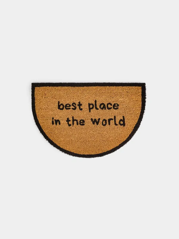 Кілемше, 40x60 см, кокос/ПВХ, жартылай шеңберлі, қоңыр, Best place, Home deco, image-0