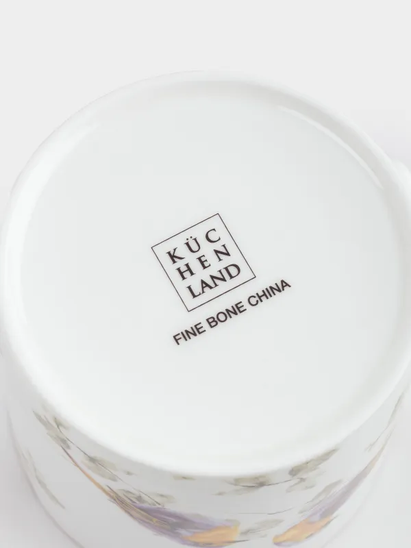 Саптыаяқ, 380 мл, фарфор F, алтын жиегі бар, Боялған малюр, Paradise bird, image-3