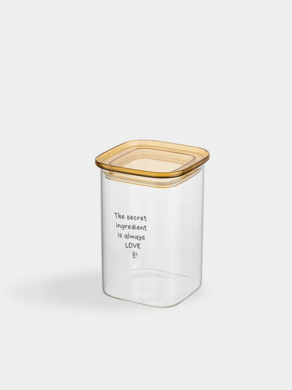 Банка для сыпучих продуктов, 1,2 л, Янтарная крышка, Amber font, image-1