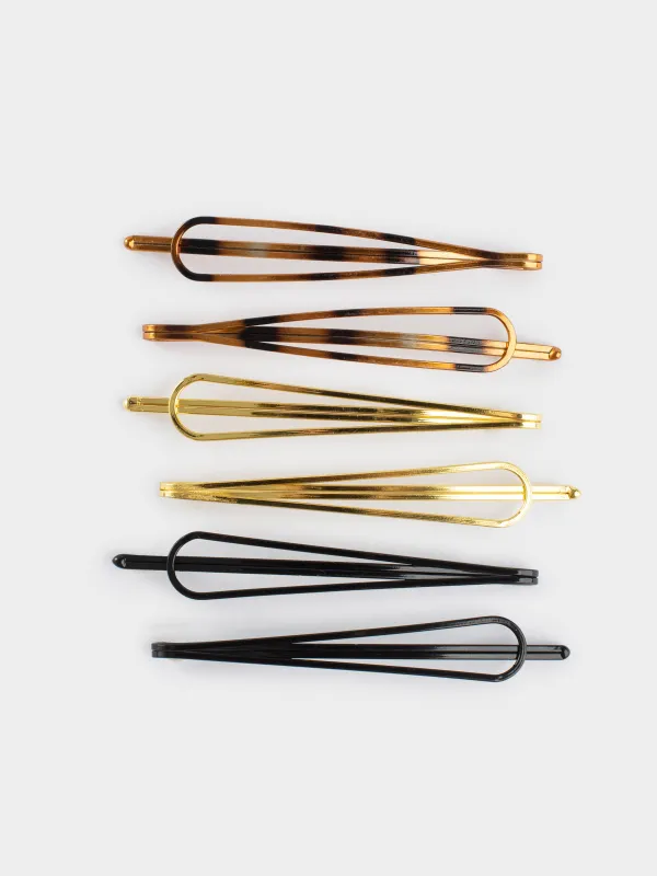 Шашқа арналған қыстырғыш, 6 см, 6 дана, металл, Микс, Basic, image-0