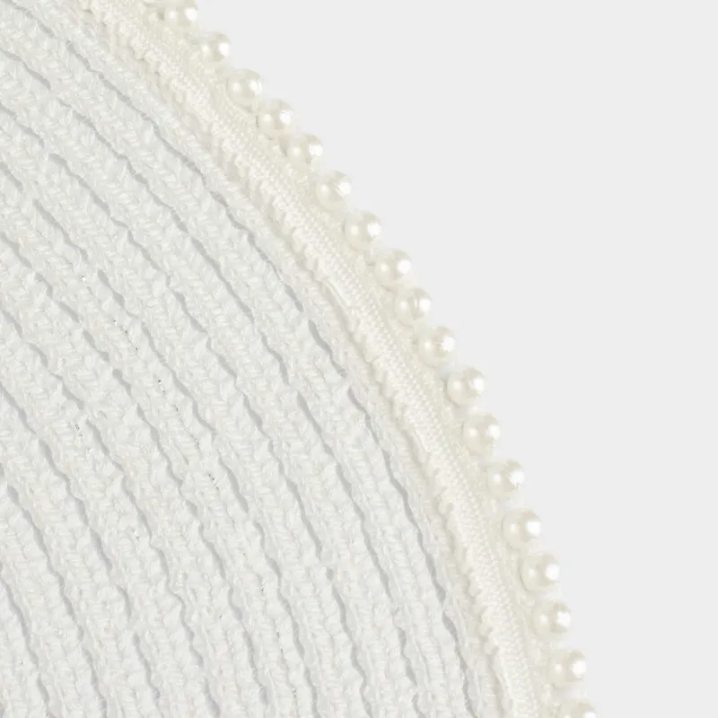 Аспаптарға арналған майлық, 38 см, полиэстер/пластик, дөңгелек, ақ, Інжу жиек, Rotary shine, image-3