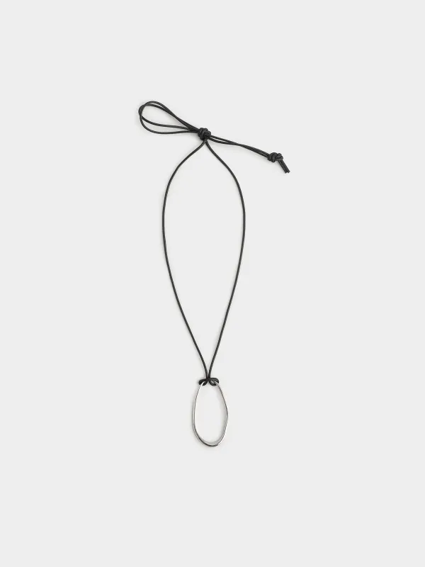 Цепочка-шнурок, 1 м, с подвеской, нейлон/металл, серебристая, Jewelry, image-0