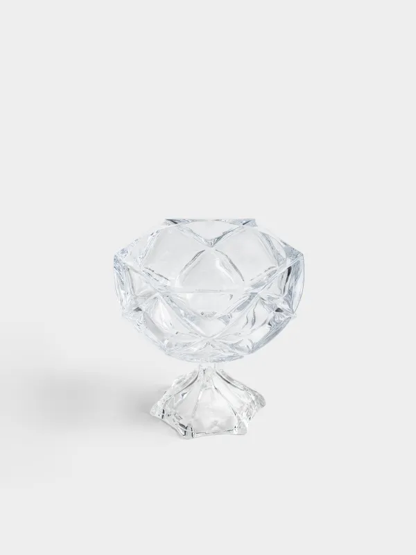 Ваза для фруктов, 19х17 см, на ножке, стекло Р, Rhomb, image-1