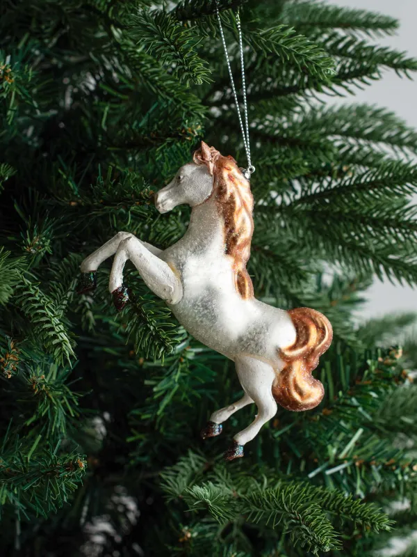 Шырша ойыншығы, 12х10 см, шыны, жылтырақтары бар, қоңыр, Жылқы, Figure horse, image-4