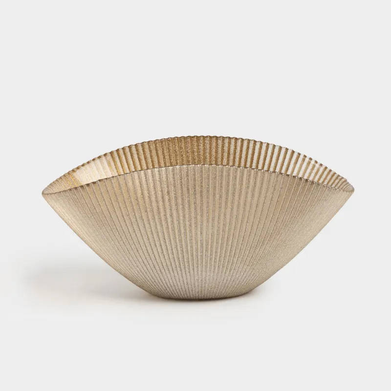 Ваза для фруктов, 27х12 см, стекло Р, золотистая, Ribby color