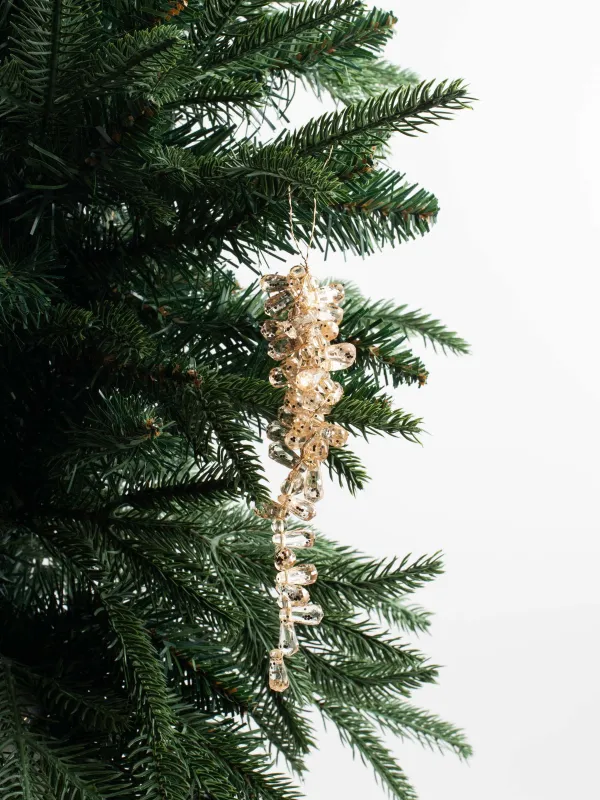 Игрушка елочная, 20 см, акрил, шампань, Сосулька, Figure sparkle, image-4