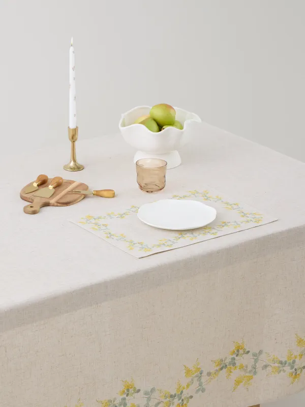 Аспаптарға арналған майлық, 30х45 см, полиэстер/зығыр, тікбұрышты, сарғылт-қоңыр, Мимоза, Mimosa flowers, image-3