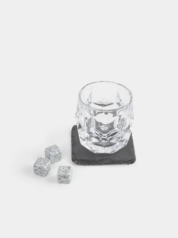 Вискиге арналған жиынтық, 1 адам, 5 зат, қорапта, шыны/текшелер/тұғыр, шыны/мәрмәр/тақтатас, Bar, image-1