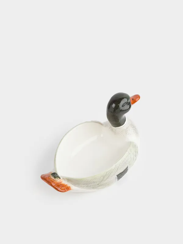 Ыдыс, терең, 33х19х18 см, керамика, жасыл-ақ, Үйрек, Duck, image-2