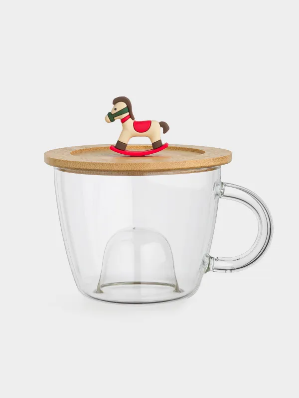 Саптыаяқ, 400 мл, шыны Б/бамбук, тұтқасында кристалдары бар, тұғырда, Ат, Shape, image-2