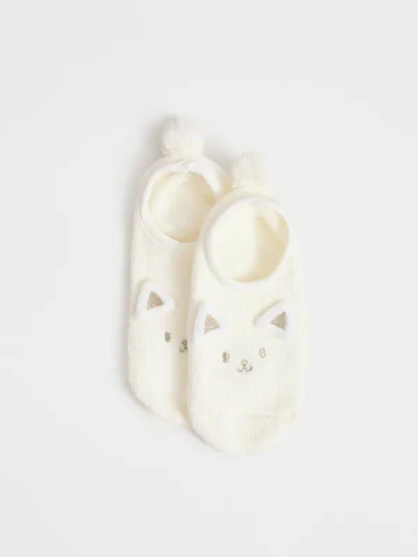 Балалар шұлықтары, үйге арналған, өлшемі 27-29, шенилл, сарғылт-қоңыр, Мысық, Funny chenill, image-2