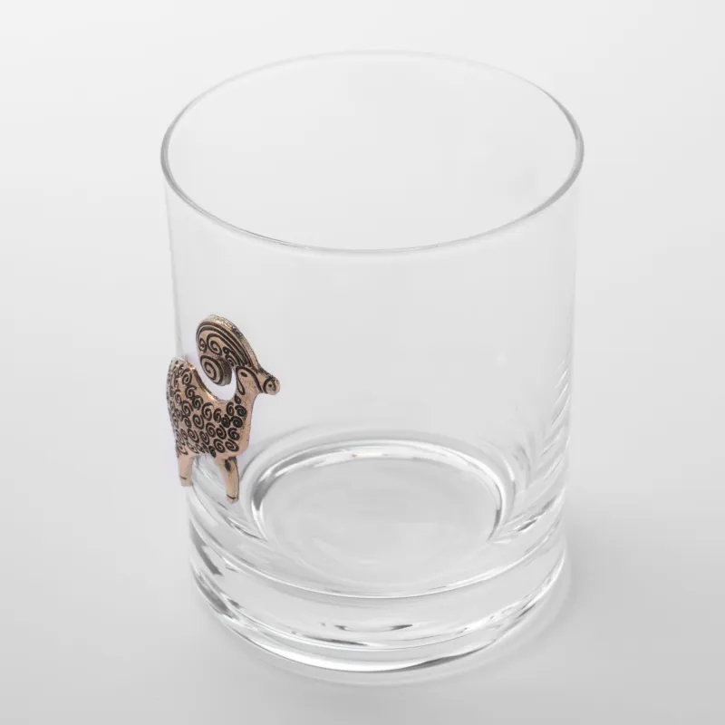 Стакан для виски, 10 см, 340 мл, стекло/металл, золотистый, Овен, Zodiac, image-1