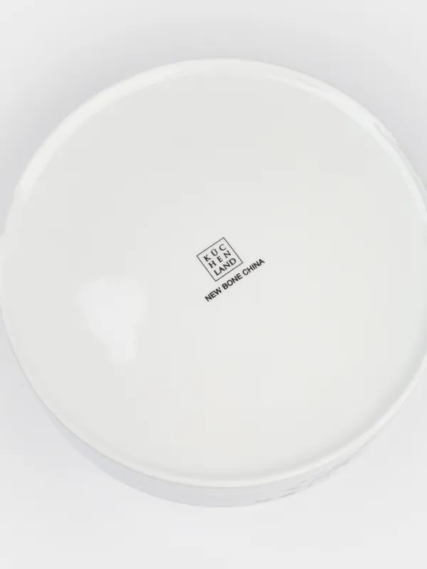 Ыдыс, 23х6 см, бүйірлері бар, фарфор N, ақ, Сары гүлдер, Floweri, image-4