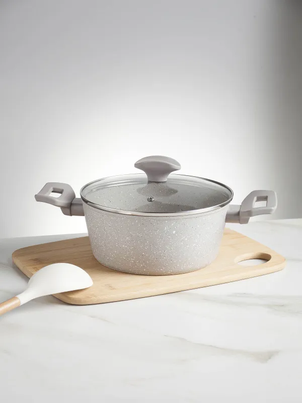 Кастрюля, 20 см, 2,3 л, с крышкой, с покрытием, алюминий, бежево-серая, Decision, image-5