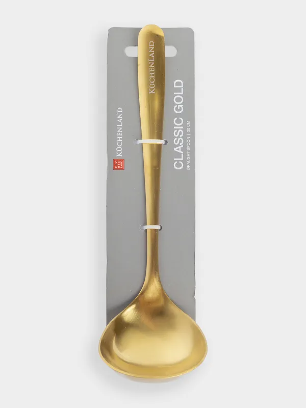 Құйылған қасық, 20 см, болат, алтын, классикалық алтын, image-3