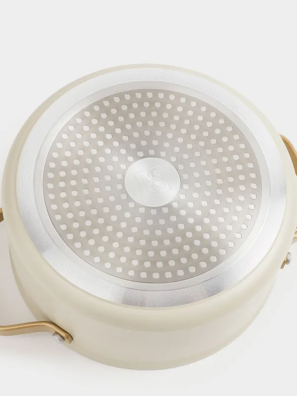 Кәстрөл, 20 см, 2,8 л, қақпағы бар, жабыны бар, алюминий, сүт түстес, Piatto gold, image-7