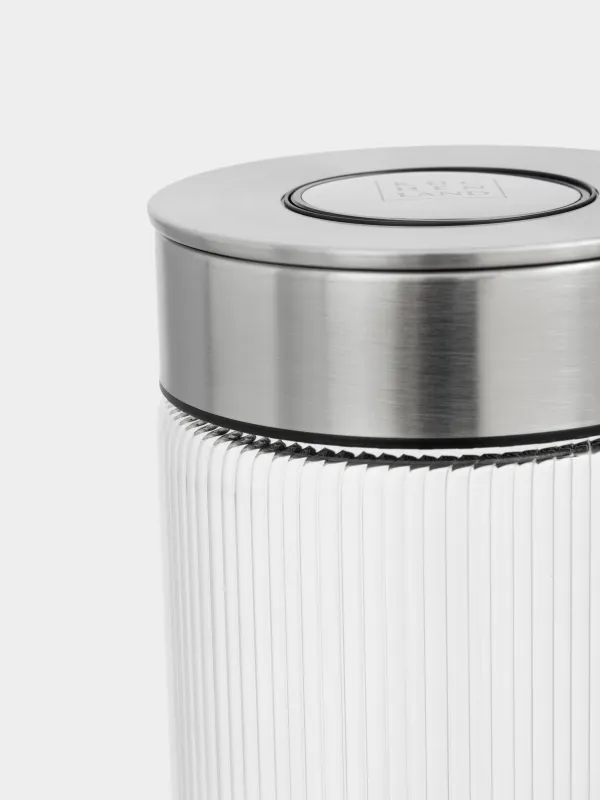Сусымалы өнімдерге арналған құты, 700 мл, вакуумдық қақпағы бар, шыны Б/болат, Ribby steel, image-2