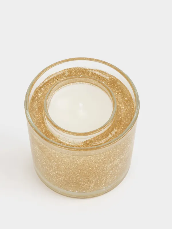 Свеча, 8 см, в подсвечнике, с блестками, Sparkle, image-1