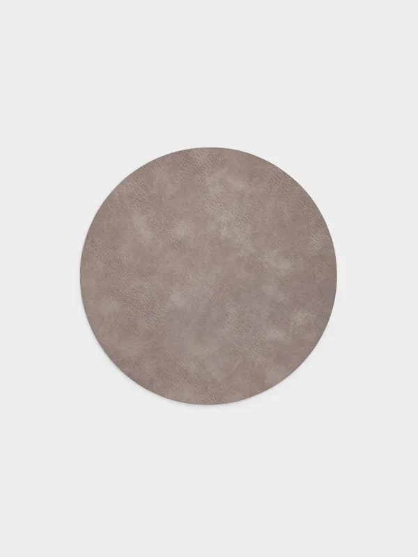 Салфетка под приборы, 33 см, ПВХ, круглая, серо-коричневая, Rock, image-0