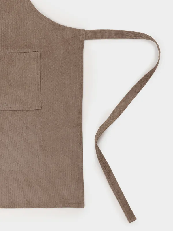 Фартук, 68х85 см, в рубчик, вельвет, коричневый, Moire kitchen, image-3