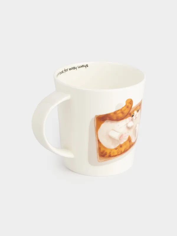 Кружка, 450 мл, фарфор F, белая, Коты, Cat, image-2