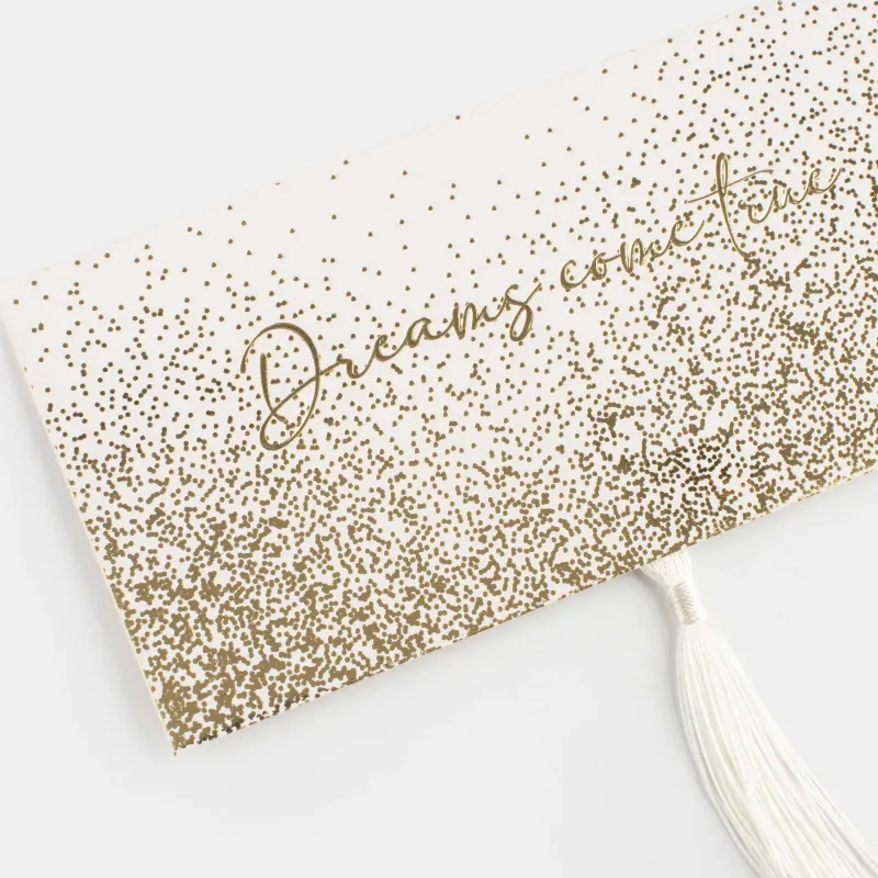 Сыйлық конверті, 16х8 см, шашағы бар, қағаздан, сүттен, Алтын түстес ұшқындардан, Sparkle, image-5