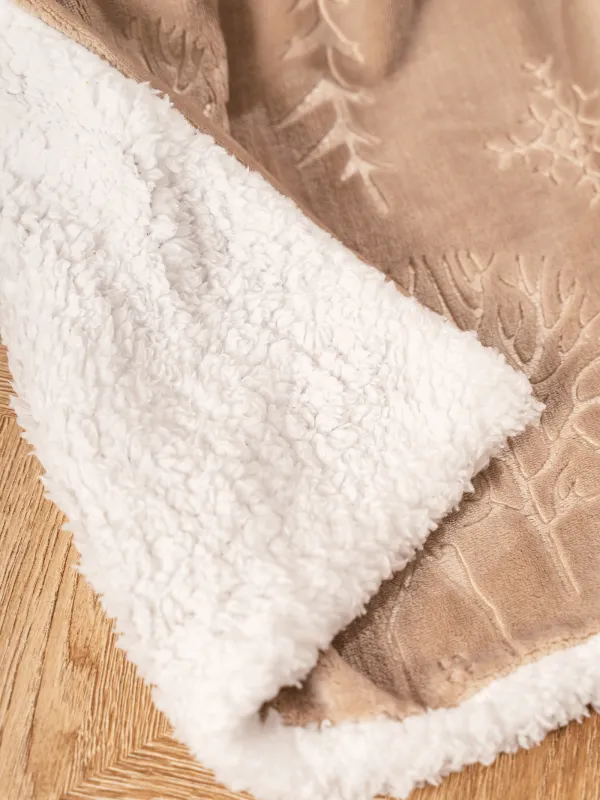 Плед, 130х170 см, фланель, бежевый, Дома и ели, Flannel, image-4