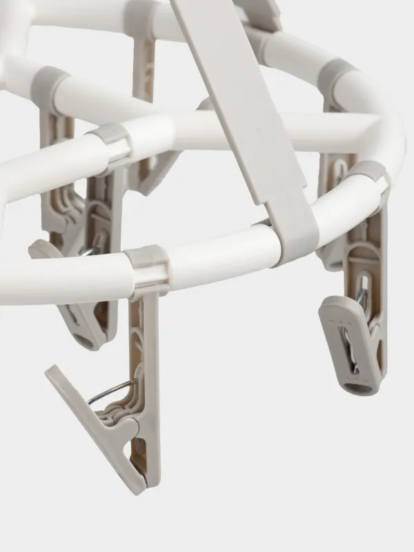 Сушилка для носков и нижнего белья, 12 прищепок, подвесная, пластик, серая, Compact, image-2