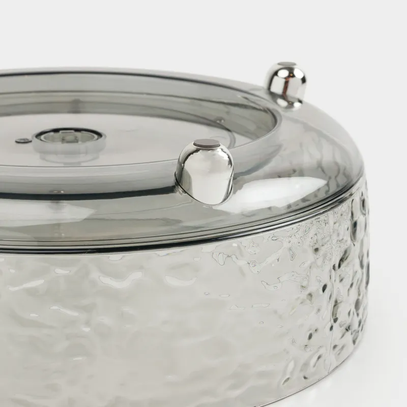 Органайзер для косметики, 23х9 см, на ножках, вращающийся, пластик, серый, Renaissance clear, image-4