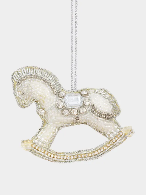 Шырша ойыншығы, 10 см, моншақ/полифилл, күміс, Жылқы, Beads figure, image-0