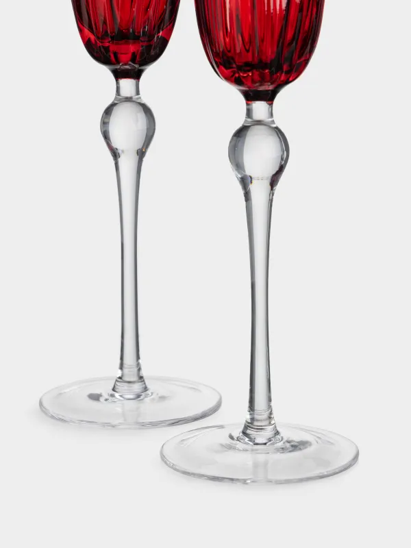 Бокал для шампанского, 180 мл, 2 шт, стекло, красный, Piemont, image-3